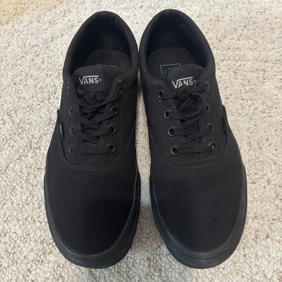 VANS Off the Wall - All Black Classic Lace up Sneakers Size Women 9.5 - Picture 4 of 10